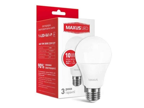 ����� ���������� A60 10W 3000K 220V E27 P ��MAXUS LED - �������� 1