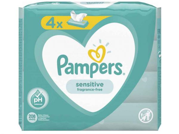 ������ ����� �������� PAMPERS Sensitive 4x52�� ��PAMPERS - �������� 1