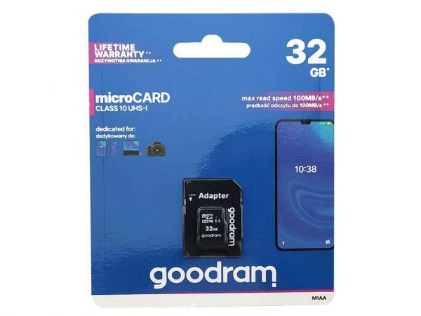 ����� ���'�� ����� ����� 32Gb Micro SD (10) (adapter) UHS-I ��Goodram - �������� 1