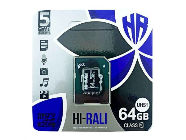 ����� ������ ����� ����� 64Gb Micro SD (10) (adapter) UHS-� ��Hi-Rali - �������� 1