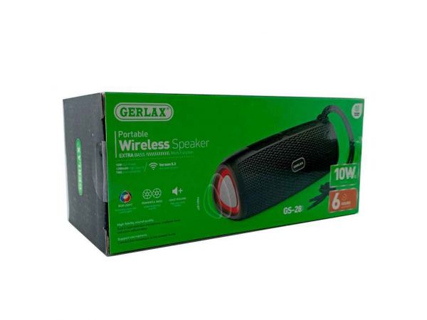 ���������� ������� GS-28, BT/USB/FM/AUX/microSD LED, 1200mAh TWS 13x13x17cm ����� ��Gerlax - �������� 1