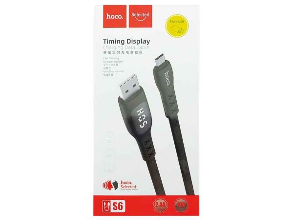 ������ microUSB S6 Led ������������� 2.4A ������� 1,2� ��Hoco - �������� 1