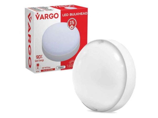 ��������� ����������� ��� 15W 5000K 1500lm ���� IP54 AC165-265V 140x140x57�� (V-111860) ��VARGO - �������� 1