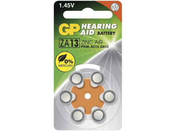 ��������� ��� ��������� ������� ZA13-D6 PR48 DA13X Zinc Air Button Cell 6�� (������) ��GP - �������� 1