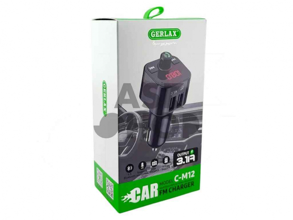 FM ��������� C-M10 12-24V 2.1A 2USB QC3.0 BT5.3 LED ������� ������ ��GERLAX - �������� 1