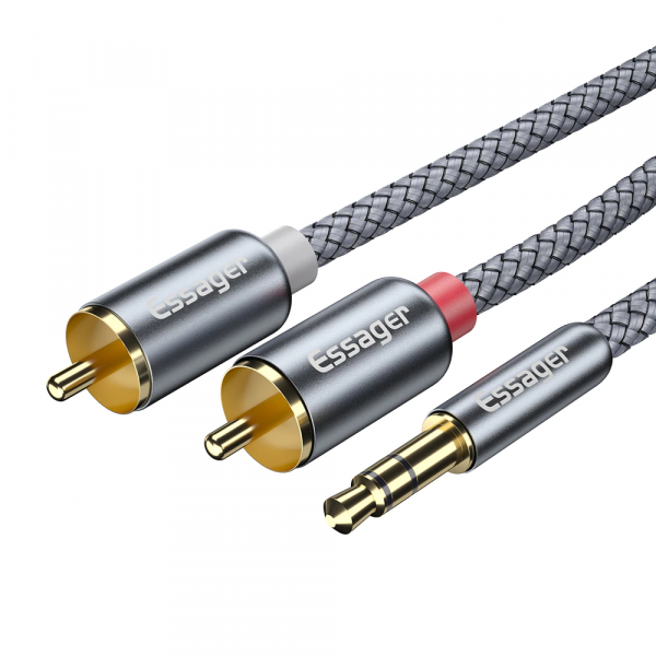������ �������� Essager 3.5mm to 2 RCA 2m gray - �������� 1