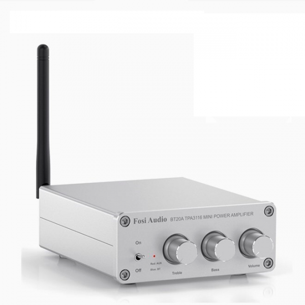 ϳ  Fosi Audio BT20A white. Bluetooth 5.0, AUX, 2x100W -  1