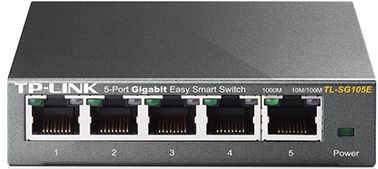  TP-LINK TL-SG105E, 5-port Gigabit Desktop/Rackmount Easy Smart Switch, 5 10/100/1000M RJ45 ports, desktop steel housing -  1