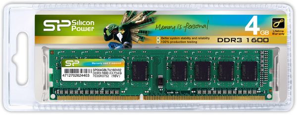  SILICON POWER DDR3 4Gb 1600Mhz  SP004GBLTU160N02 -  1