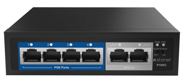 ��������� NETIS P106C 6 Port Fast Ethernet PoE Switch 4 ports POE+2RJ45 - �������� 1