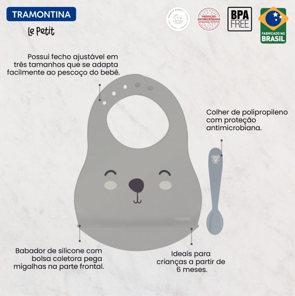 &nbsp; ������� ����� Tramontina Baby Le Petit gray, 2 �������� (23797/604) - �������� 3