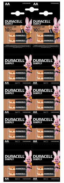 ��������� Duracell LR06 MN1500 ��. 1�2 ��. �������� (������ 2�10) (5014588/5010608/5014439) - �������� 1