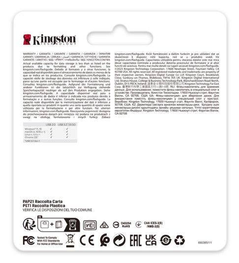 Flash Drive Kingston DT SE9 G3 128GB USB 3.2 Gold (DTSE9G3/128GB) - �������� 5