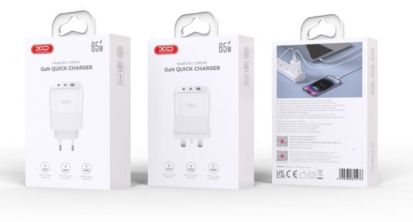 ��������� ������� ������� XO L139 - 65W PD Dual USB-C & 18W QC USB-A White (L139_White) - �������� 3