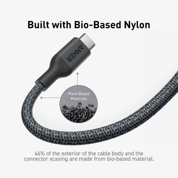 ������ Anker 544 USB-C to USB-C - 0.9m 140W Bio-Nylon Black (A80F5H11) - �������� 6