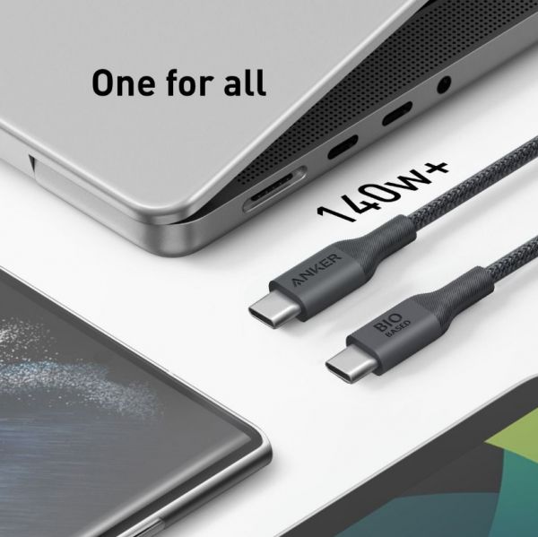 ������ Anker 544 USB-C to USB-C - 0.9m 140W Bio-Nylon Black (A80F5H11) - �������� 3