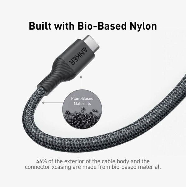  Anker 544 USB-C to USB-C - 1.8m 140W Bio-Nylon Black (A80F6H11) -  6