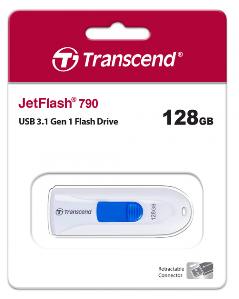Flash Drive Transcend JetFlash 790 128GB USB 3.1 White (TS128GJF790W) - �������� 3