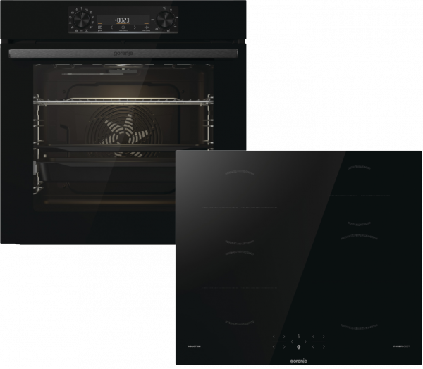 ������������� ������� ���� + �������� ����������� Gorenje Black Induction Set 2 BOS6737E06BG + GI6401BSC (743032) - �������� 1