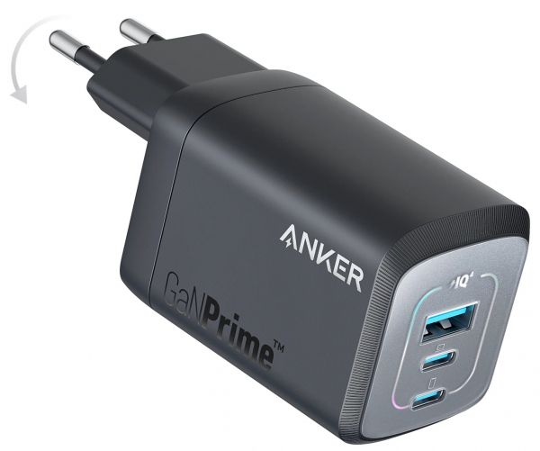������� �������� ���������� Anker GaNPrime Charger - 67W, 2xUSB-C PD & 1xUSB-A Black (A2669313) - �������� 1