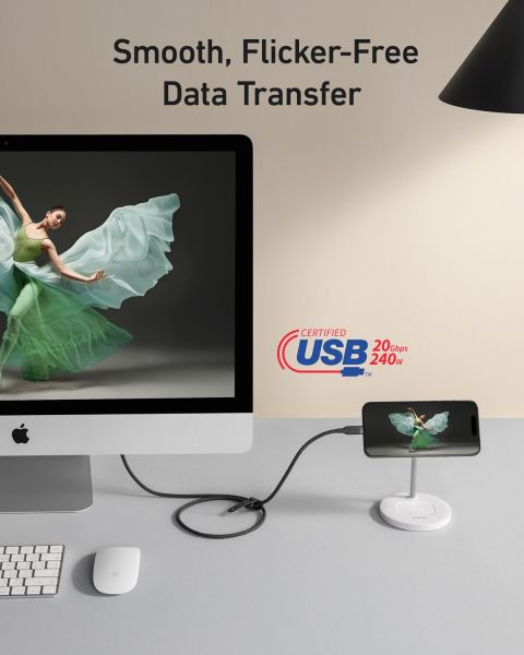  Anker USB-C to USB-C - 0.9m 240W 20 Gbps 4K Video Tranfer Bio-Nylon Black (A80N1H11) -  6