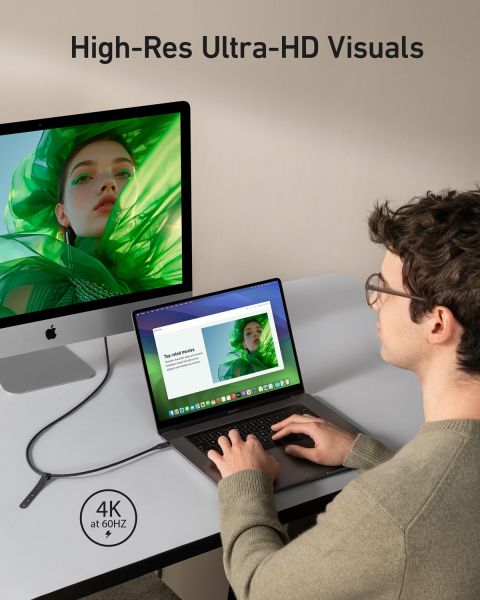  Anker USB-C to USB-C - 0.9m 240W 20 Gbps 4K Video Tranfer Bio-Nylon Black (A80N1H11) -  3