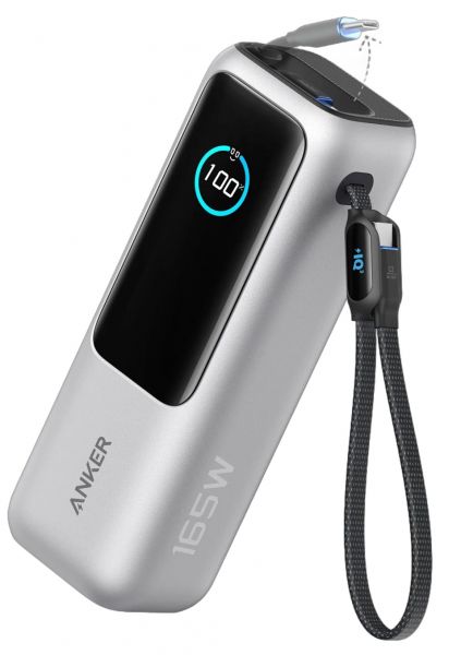 ����������� �������� ���������� Anker 25000 mAh 165W PD Built-In Double USB-C Cables Silver (A1695H41) - �������� 1