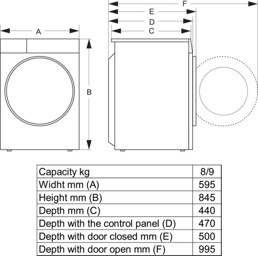 ���������� ������ �������������� Hisense WF5I9043BBFS  (20016655) - �������� 10