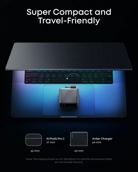 ��������� �������� ������� Anker GaNPrime Charger 160W, 3xUSB-C PD3.1 w Display Silver (A2687341) - �������� 6