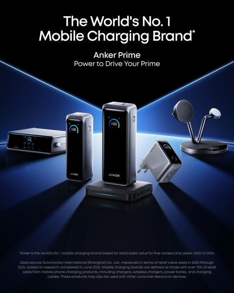 ��������� �������� ������� Anker GaNPrime Charger 160W, 3xUSB-C PD3.1 w Display Silver (A2687341) - �������� 7