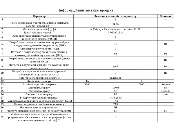 ���������� ERGO 55MQ90 Ultra - �������� 15