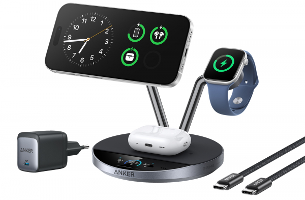 ����������� �������� ������� Anker Prime Wireless Charging Station 25W 3-in-1 MagGo, AirCool, Dock Stand Black (B25X7G11) - �������� 2