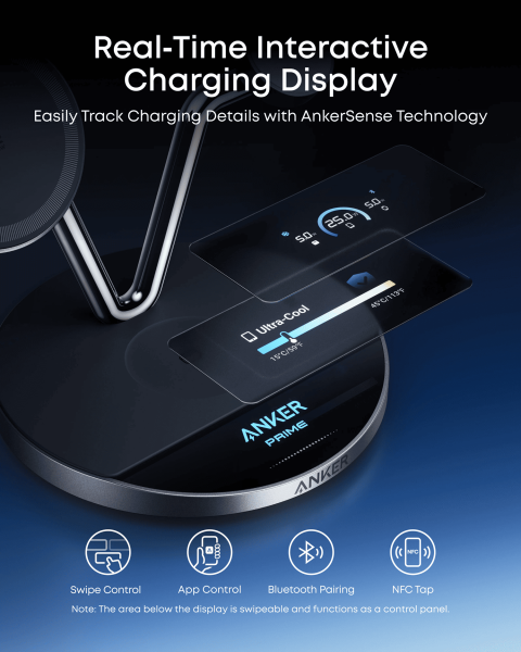 ����������� �������� ������� Anker Prime Wireless Charging Station 25W 3-in-1 MagGo, AirCool, Dock Stand Black (B25X7G11) - �������� 4