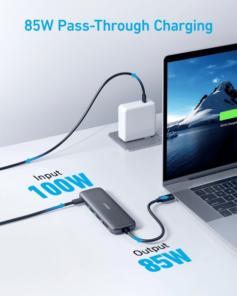���������� Anker USB-C Hub 332 5-in-1 Black (A8355H11) - �������� 5
