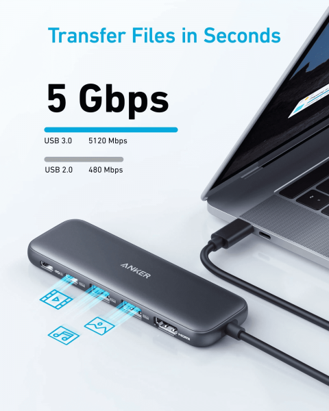 ���������� Anker USB-C Hub 332 5-in-1 Black (A8355H11) - �������� 3