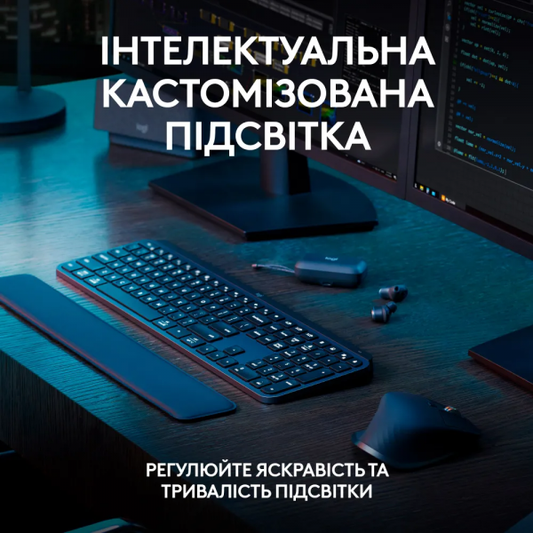 ��������� Logitech MX Keys S, Wireless, Plus Palmrest, Graphite (L920-011589) - �������� 7