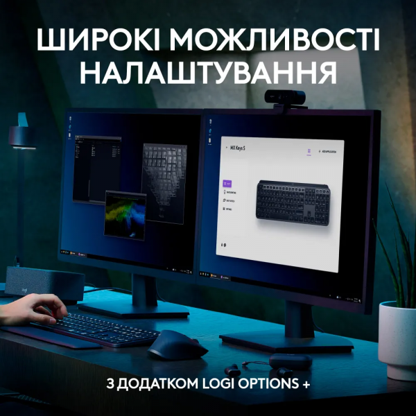 ��������� Logitech MX Keys S, Wireless, Plus Palmrest, Graphite (L920-011589) - �������� 4