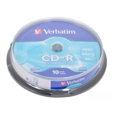  CD-R 10 Verbatim, 700Mb, 52x, Extra, Cake Box (43437) -  1