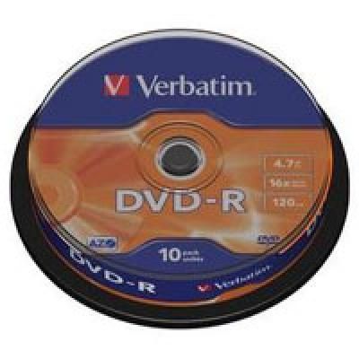 DVD Verbatim 4.7Gb 16X CakeBox 10 (43523) -  1