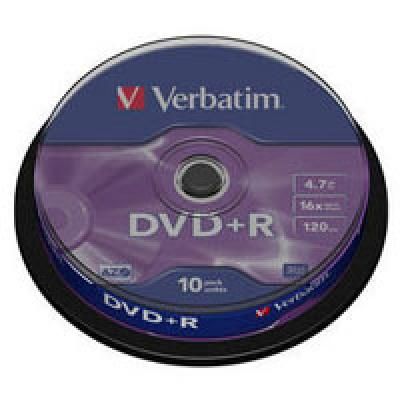  DVD+R 10 VERBATIM 4.7GB, 16X Silver -  1