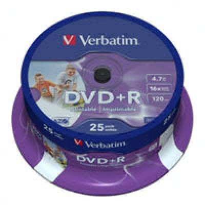  DVD Verbatim 4.7Gb 16X CakeBox 25 Silver (43500) -  1