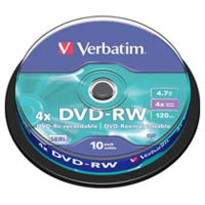 ���� DVD-RW 10 Cake Verbatim 4.7GB, 4x (43552) - �������� 1