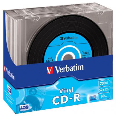 ���� CD Verbatim 700Mb 52x Slim case Vinyl AZO (43426) - �������� 1