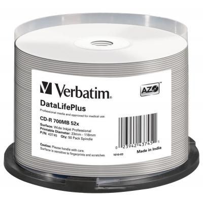 ���� CD Verbatim 700Mb 52x Cake box Printable (43745) - �������� 1