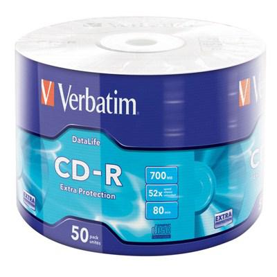  CD-R 50 Verbatim, 700Mb, 52x, Extra, Wrap Box (43787) -  1