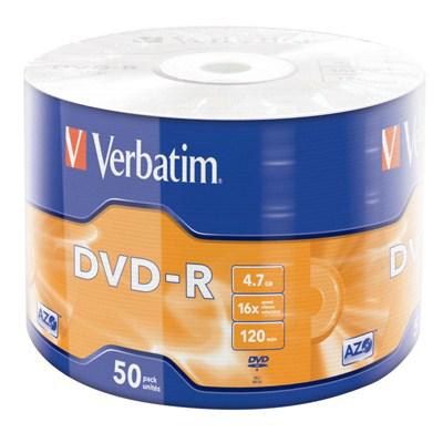  DVD Verbatim 4.7Gb 16X Wrap-box 50 MATT SILVER (43788) -  1