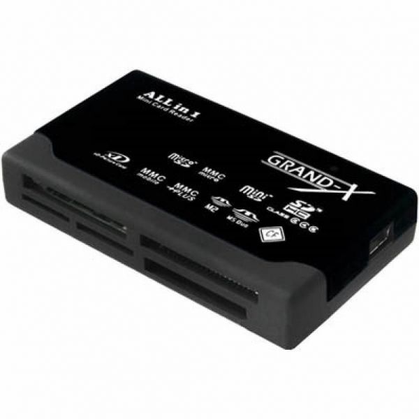  Card Reader  Grand-X All-in-One 64Gb to 2Tb SDXC (CRX05Black) -  1
