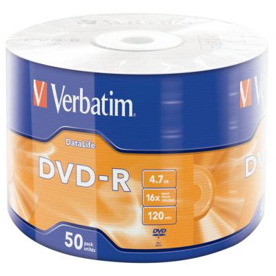  DVD-R 50 Bulk VERBATIM 4.7GB, 16X Extra Protection WRAP (43791) (043791) -  1