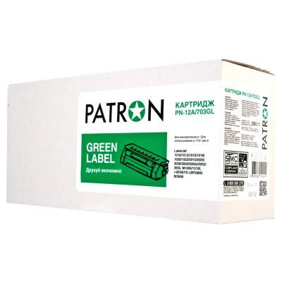  PATRON HP LJ Q2612A/CANON 703 GREEN Label (PN-12A/703GL) -  2