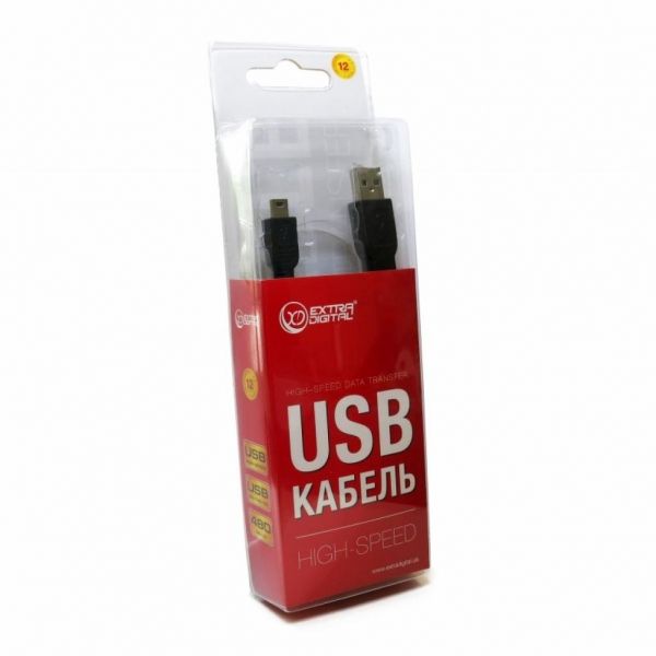 ������ USB - mini USB 0.5 � Extradigital Black (KBU1627) - �������� 5